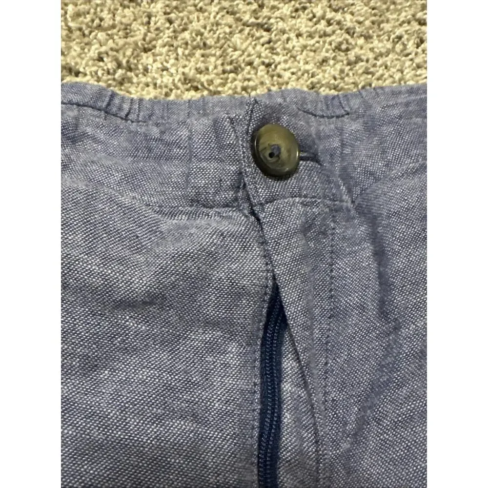 Banana Republic Womens Navy Blue Linen Blend High Rise Shorts M Elastic Back